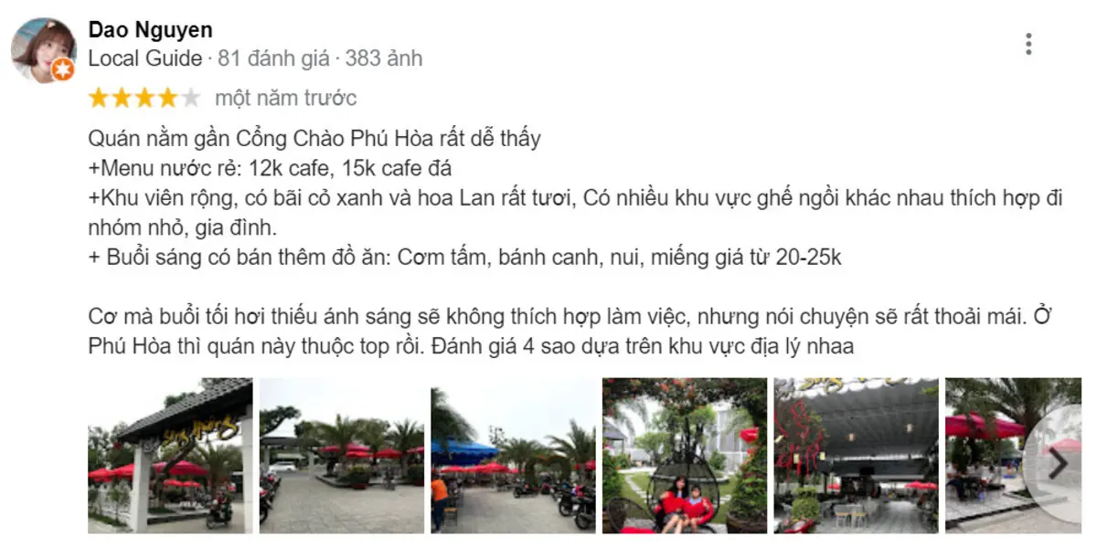 Kh&aacute;m ph&aacute; C&agrave; ph&ecirc; S&ocirc;ng Hương nổi tiếng với view s&acirc;n vườn cực đẹp 13