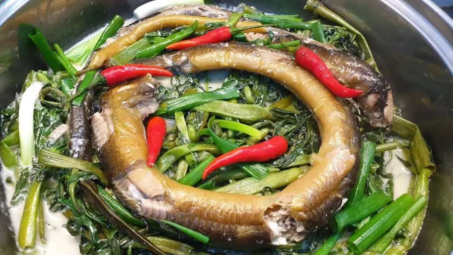 Lươn um l&aacute; nh&agrave;u C&agrave; Mau, đặc sản nổi tiếng v&ugrave;ng miền T&acirc;y s&ocirc;ng nước 7