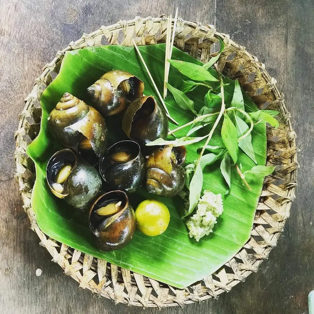 Kh&aacute;m ph&aacute; đặc sản Ốc bươu nướng ti&ecirc;u xanh Cần Thơ cực thơm ngon 6