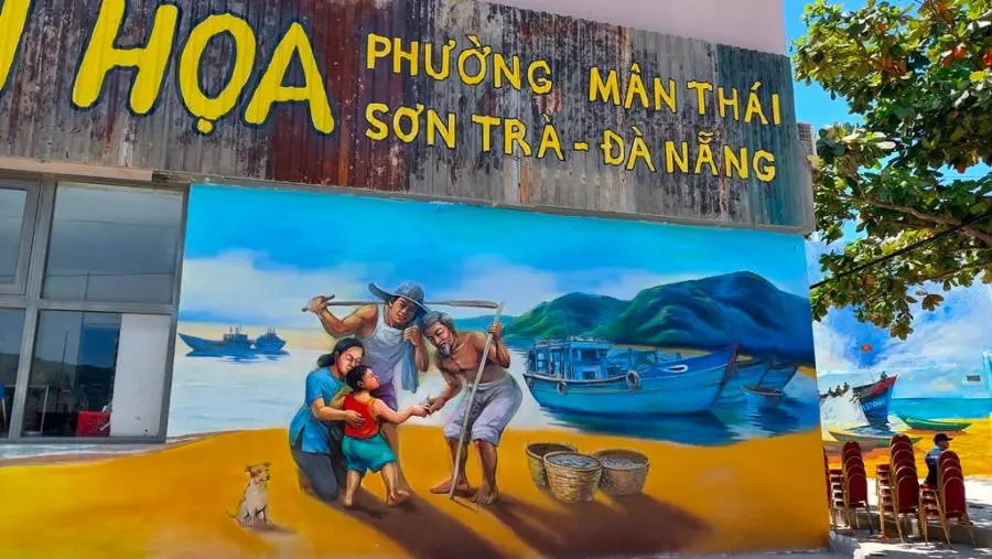 Check in đường tranh b&iacute;ch họa phường M&acirc;n Th&aacute;i mới toanh tại Đ&agrave; Nẵng 7