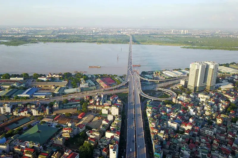Kh&aacute;m ph&aacute; vẻ đẹp rực rỡ về đ&ecirc;m của cầu Vĩnh Tuy 3