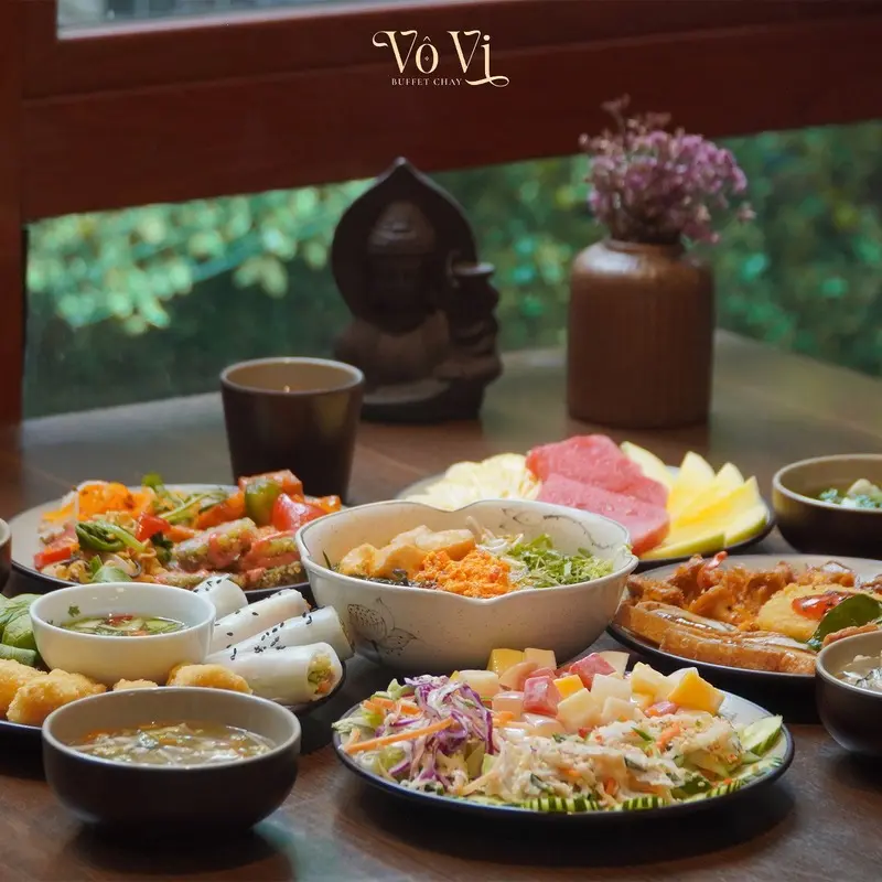 8 qu&aacute;n buffet chay H&agrave; Nội menu đa dạng v&agrave; thanh đạm 4