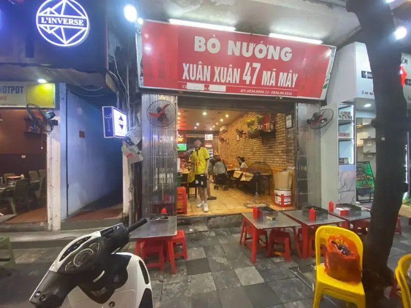 Thưởng thức B&ograve; nướng Xu&acirc;n Xu&acirc;n thơm ngon nức mũi tại phố M&atilde; M&acirc;y 6