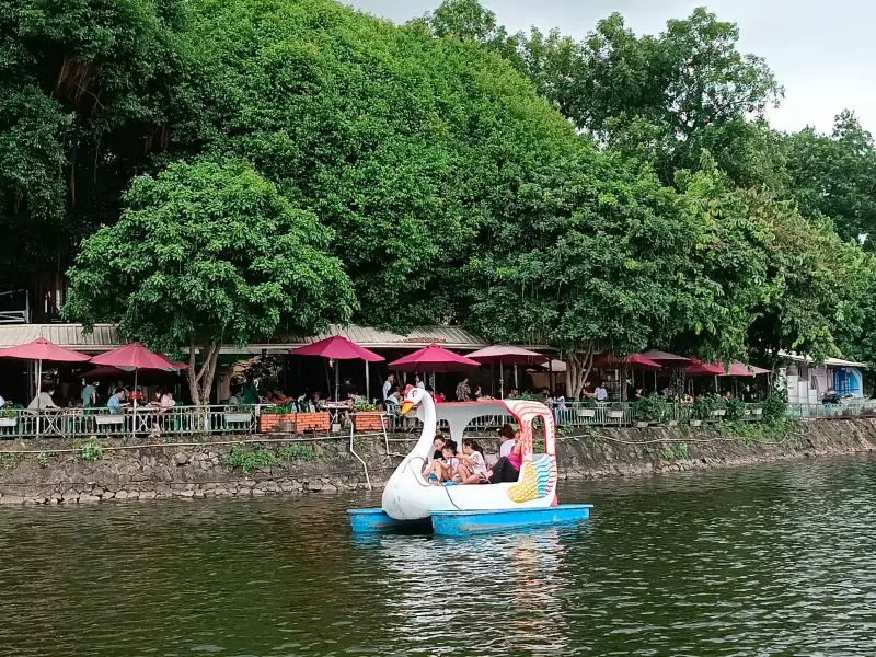 Đạp vịt hồ T&acirc;y, l&ecirc;nh đ&ecirc;nh tr&ecirc;n mặt nước m&agrave;u xanh ngọc b&iacute;ch 3