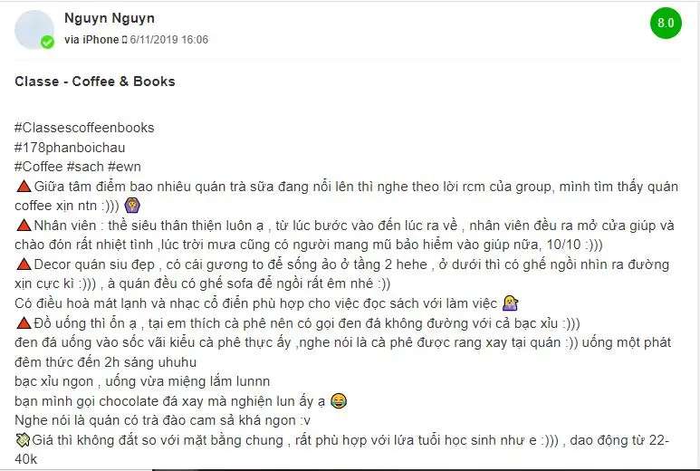 Cả v&ugrave;ng trời b&igrave;nh y&ecirc;n đến lạ tại Classe Coffee n Books 12
