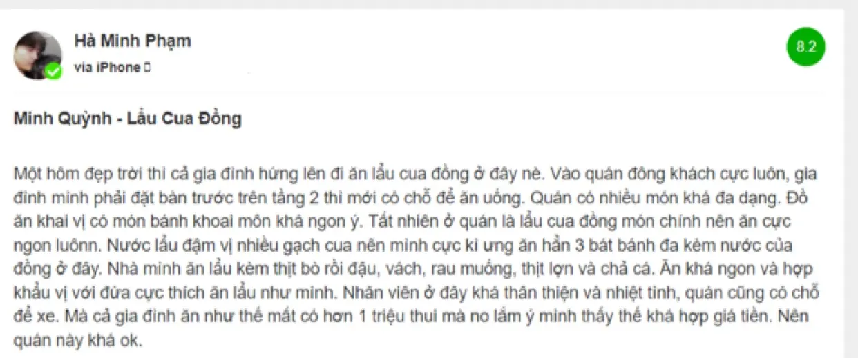 No đẫy bụng nồi Lẩu cua đồng Minh Quỳnh Hải Ph&ograve;ng chất lượng 8