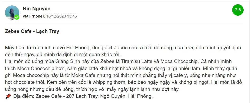 Sa v&agrave;o lưới t&igrave;nh của những thức uống tại Zebee Cafe Lạch Tray 20