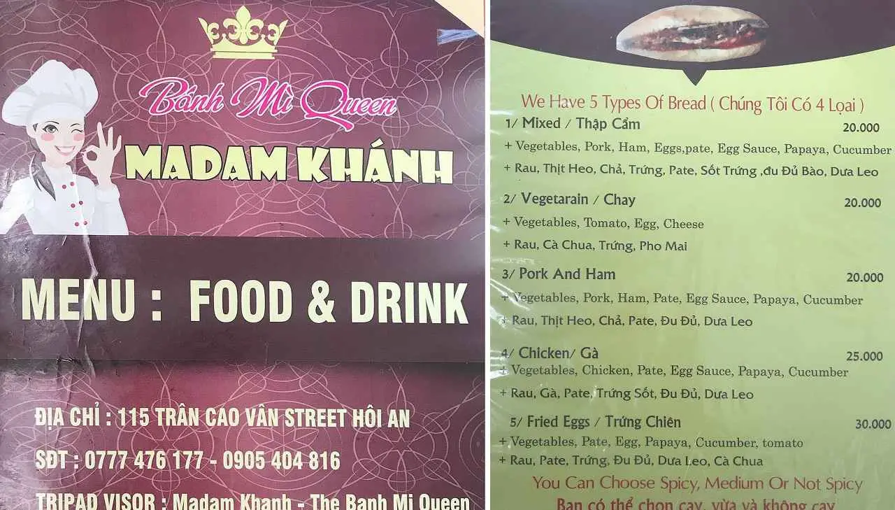 B&aacute;nh m&igrave; Madam Kh&aacute;nh Hội An - Trải nghiệm b&aacute;nh m&igrave; ngon nhất thế giới 5