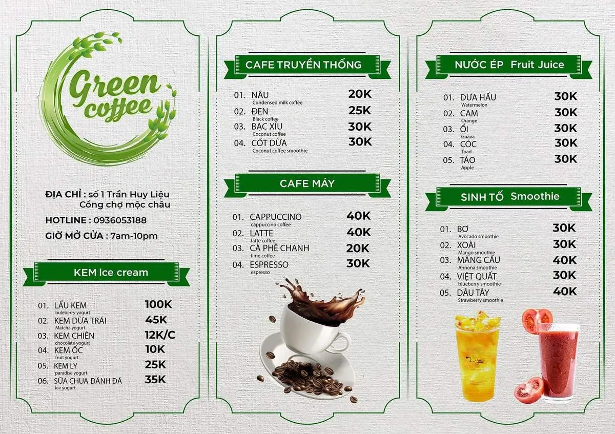 Green Coffee - Qu&aacute;n caf&eacute; xanh b&igrave;nh y&ecirc;n tại Mộc Ch&acirc;u 3