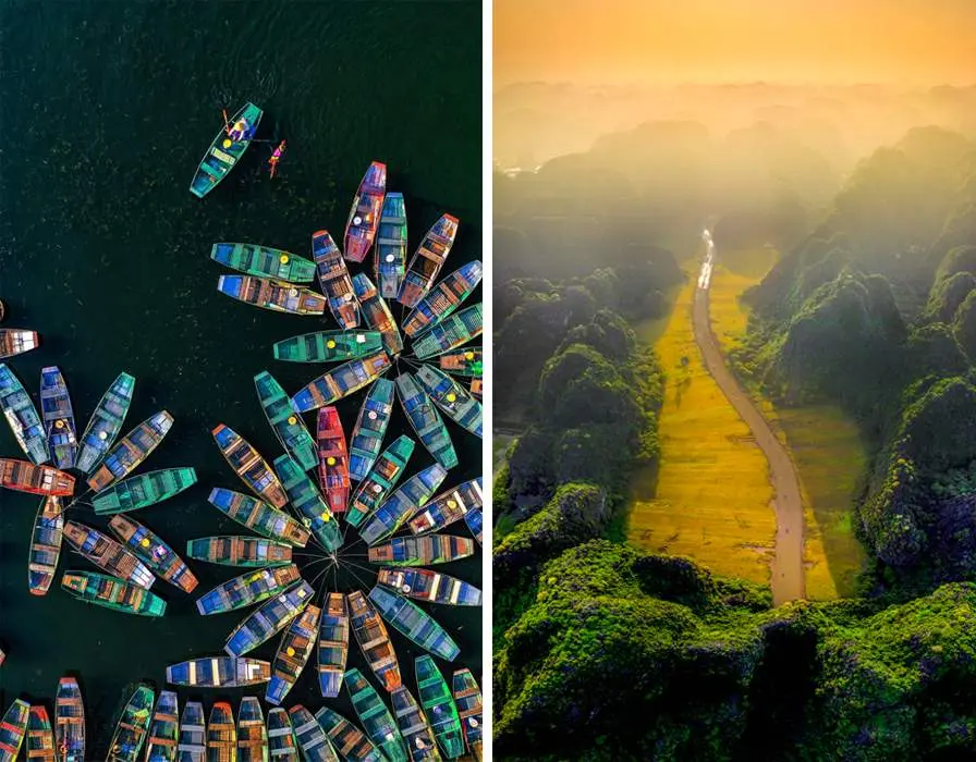 Chi&ecirc;m ngưỡng m&ugrave;a l&uacute;a ch&iacute;n Ninh B&igrave;nh v&agrave;ng &oacute;ng b&ecirc;n d&ograve;ng s&ocirc;ng Ng&ocirc; Đồng 6