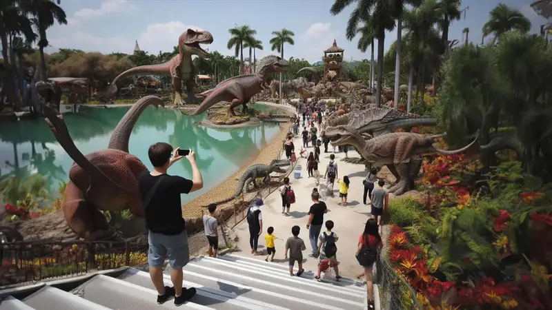 Kh&aacute;m ph&aacute; Dino Park, c&ocirc;ng vi&ecirc;n khủng long lớn nhất Việt Nam 4