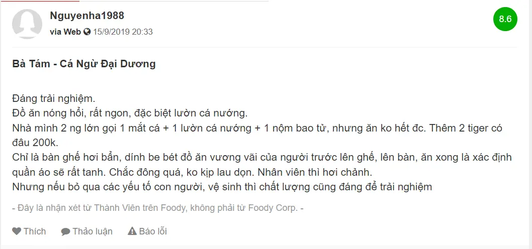 Qu&aacute;n b&agrave; T&aacute;m c&aacute; ngừ đại dương - Nơi thưởng thức m&oacute;n đ&egrave;n pha đại dương ở xứ Nẫu 5