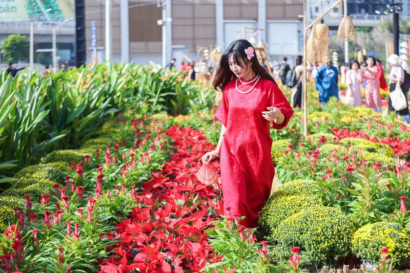 Check-in vườn hoa xu&acirc;n ga Ba Son rực rỡ đầu năm tại TP.HCM 3