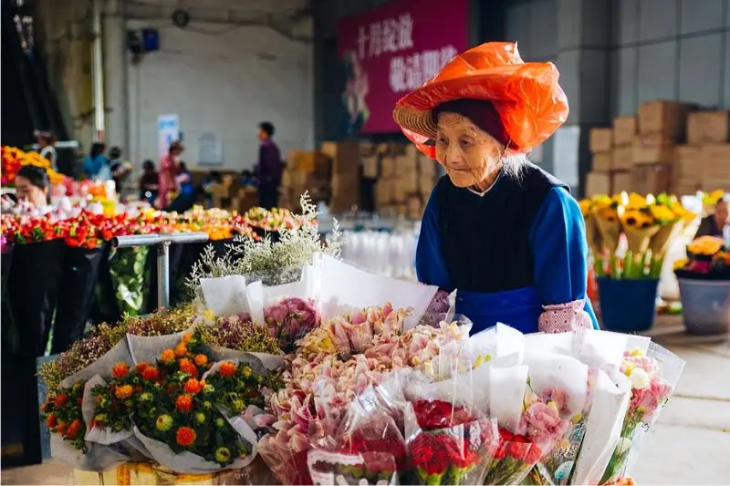 Chợ hoa Đấu Nam, c&aacute;nh gi&oacute; cho thị trường hoa Trung Quốc 4