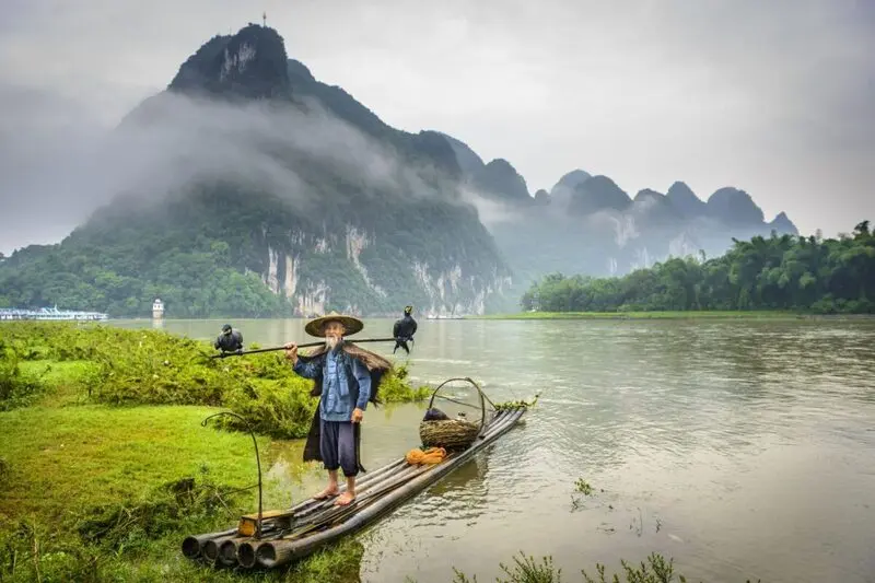 Dương S&oacute;c cổ trấn b&igrave;nh y&ecirc;n b&ecirc;n d&ograve;ng s&ocirc;ng Li Trung Quốc 3