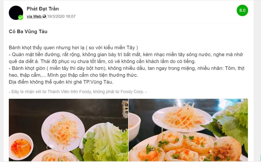B&aacute;nh khọt C&ocirc; Ba Vũng T&agrave;u - M&oacute;n ăn d&acirc;n d&atilde; đậm đ&agrave; kh&oacute; cưỡng 8