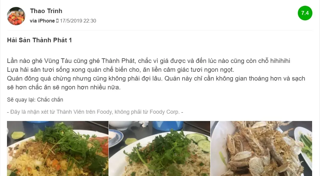 Qu&aacute;n Hải Sản Th&agrave;nh Ph&aacute;t - Linh đ&igrave;nh tiệc hải sản chất lượng đ&aacute;ng đồng tiền b&aacute;t gạo 10